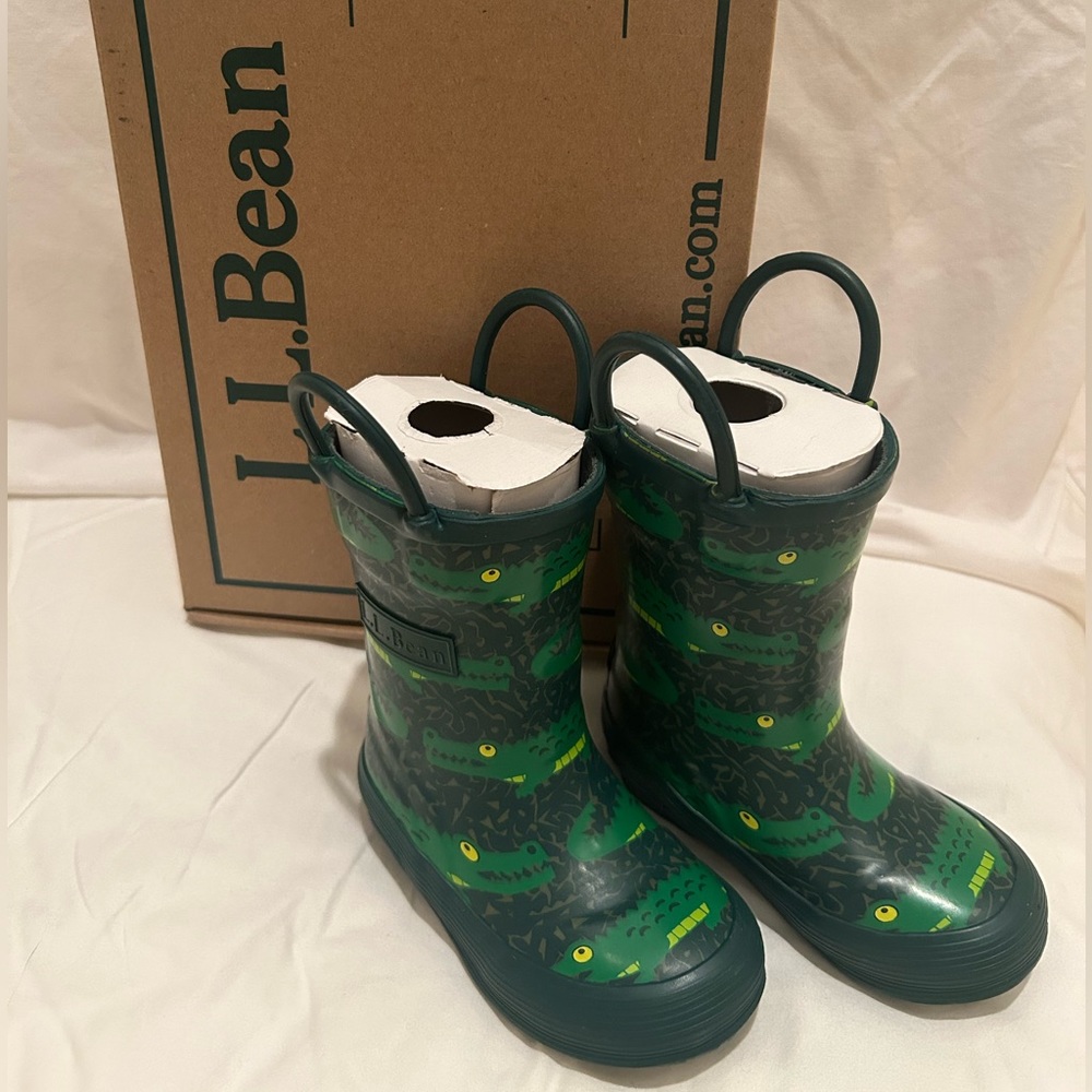 Toddlers' Puddle Stompers Rain Boots; Size 5; Dark Green Gator